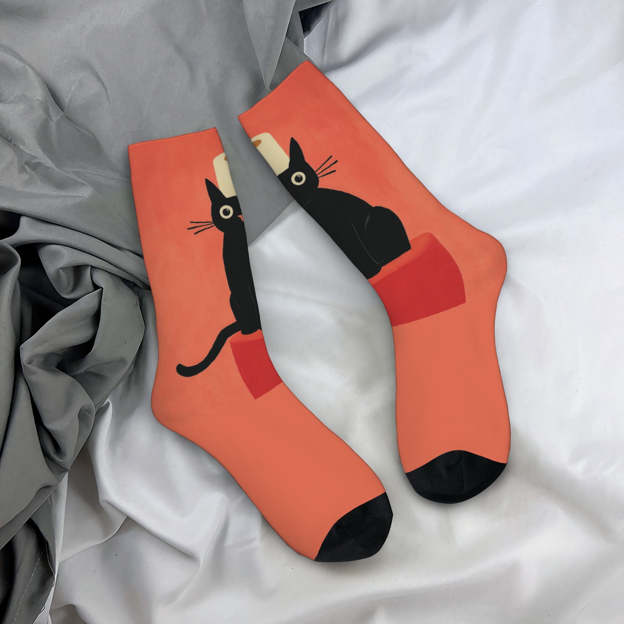 Dress Sock Men - 맞춤형 검은 고양이 화장지 디자인 남녀