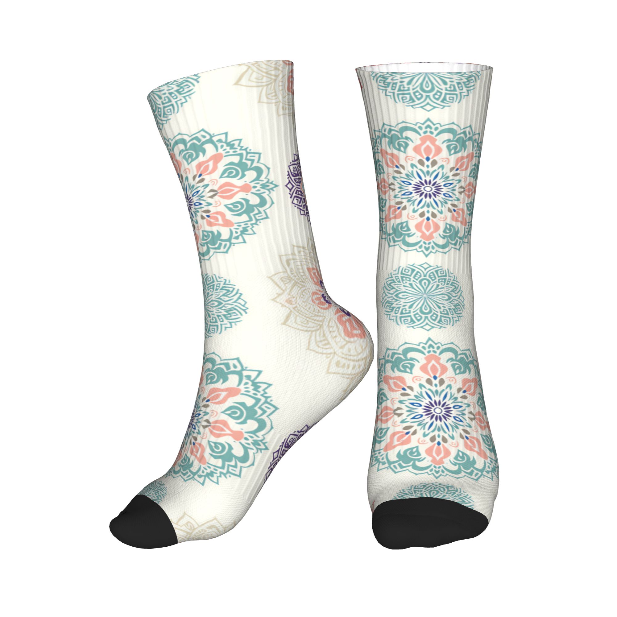 Dress Sock Men - 재미있는 남성용 파스텔 보헤미안 만다라 패턴