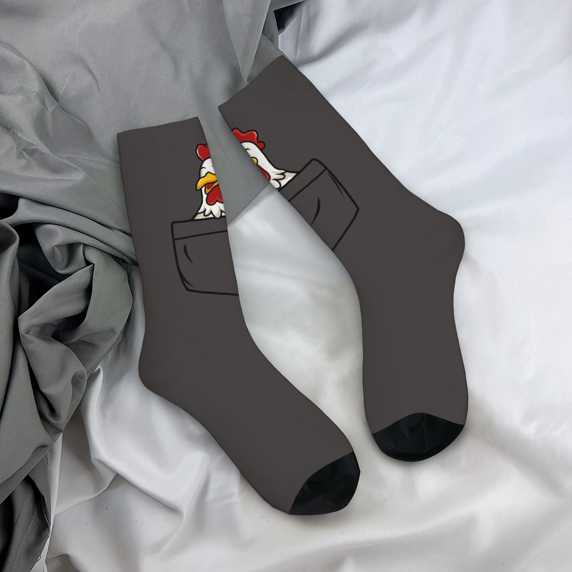 Dress Sock Men - 맞춤형 포켓 동물 수탉 남녀 공용