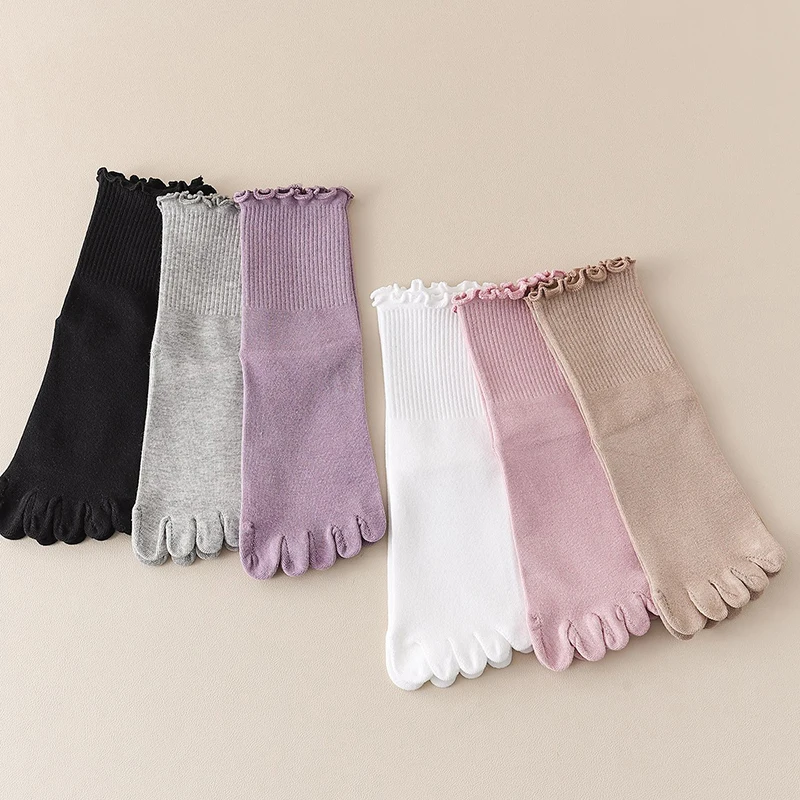 1/5켤레 여성용 발가락 양말, 러플 장식, 부드러운  - Toe Sock Split 리뷰 및 가격