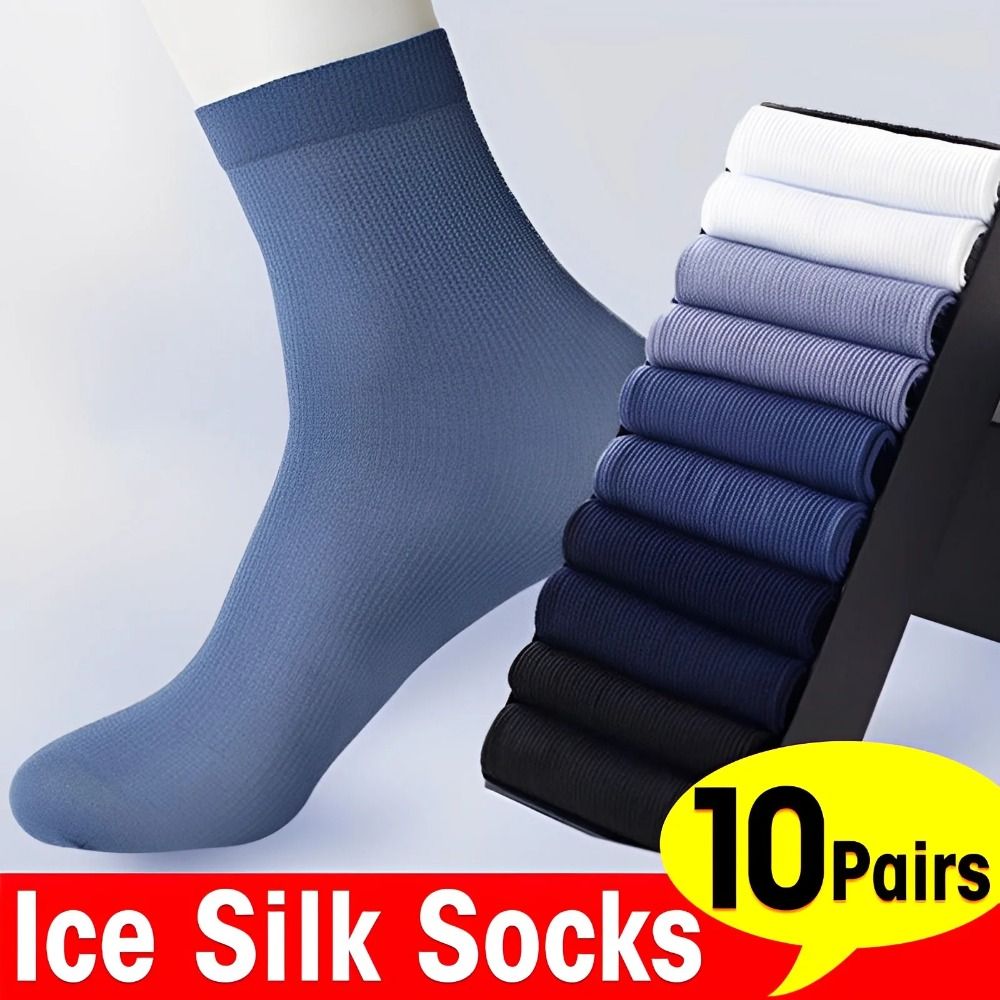 10 쌍 패션 통기성 남성 얼음 실크 양말 부드러운 탄 - Silk Sock Bamboo 리뷰 및 가격